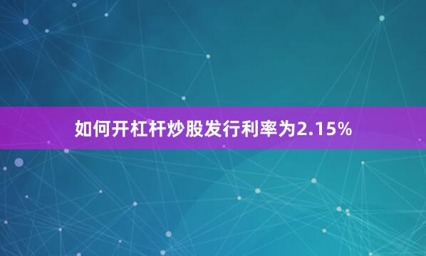 如何开杠杆炒股发行利率为2.15%